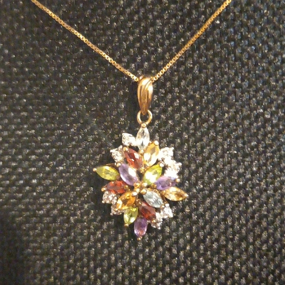925 gemstone necklace